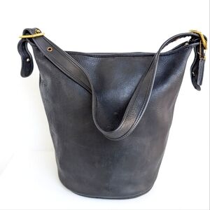 💛COACH VINTAGE  DUFFLE SAC LEATHER  WOMEN'S SHOULDER BAG MADE IN NEW YORK